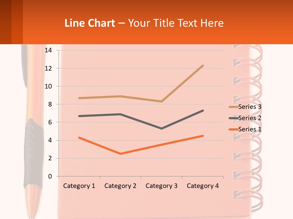 An Orange Notebook With A Pen On Top Of It PowerPoint Template