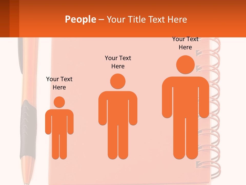An Orange Notebook With A Pen On Top Of It PowerPoint Template