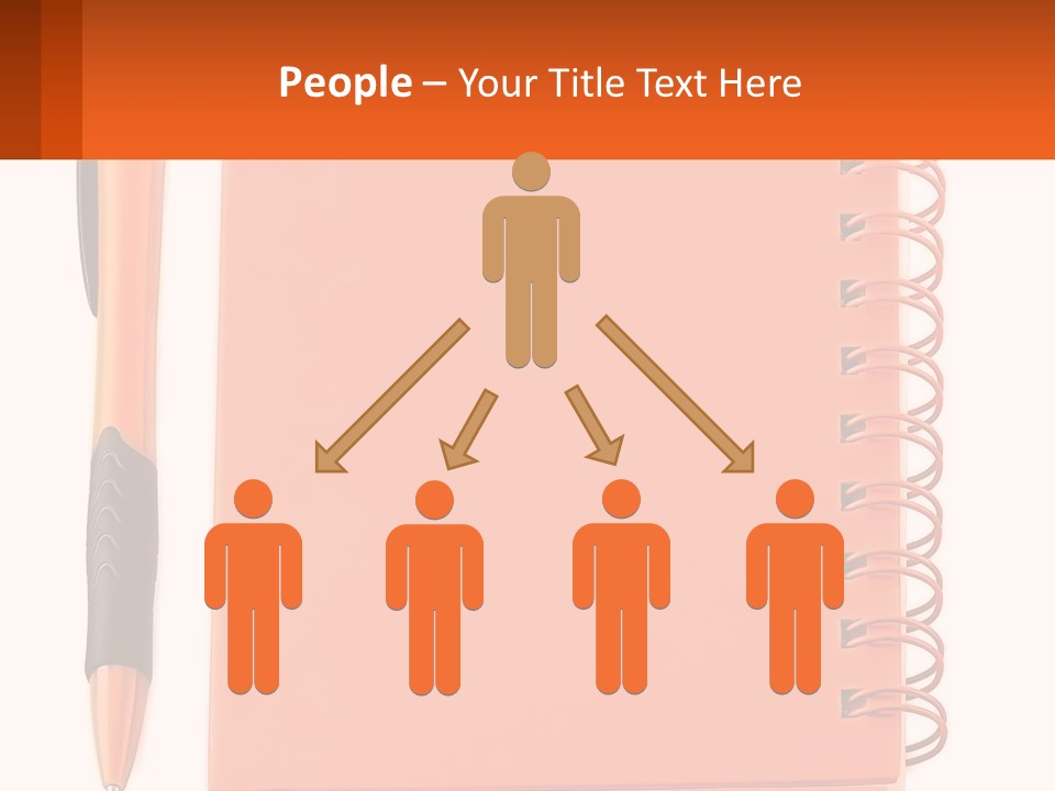 An Orange Notebook With A Pen On Top Of It PowerPoint Template