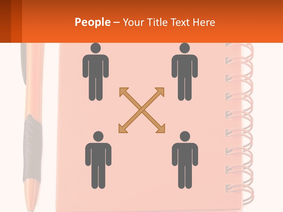 An Orange Notebook With A Pen On Top Of It PowerPoint Template