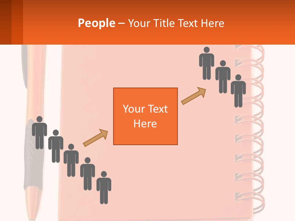 An Orange Notebook With A Pen On Top Of It PowerPoint Template