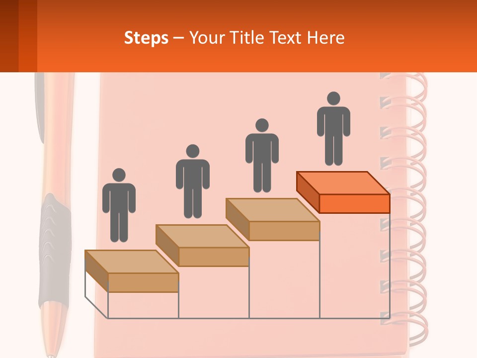 An Orange Notebook With A Pen On Top Of It PowerPoint Template