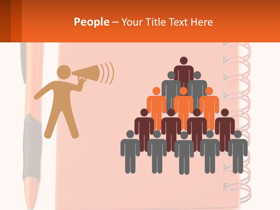 An Orange Notebook With A Pen On Top Of It PowerPoint Template