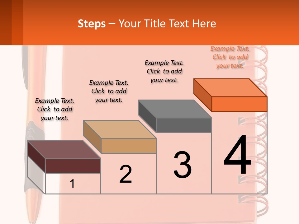 An Orange Notebook With A Pen On Top Of It PowerPoint Template