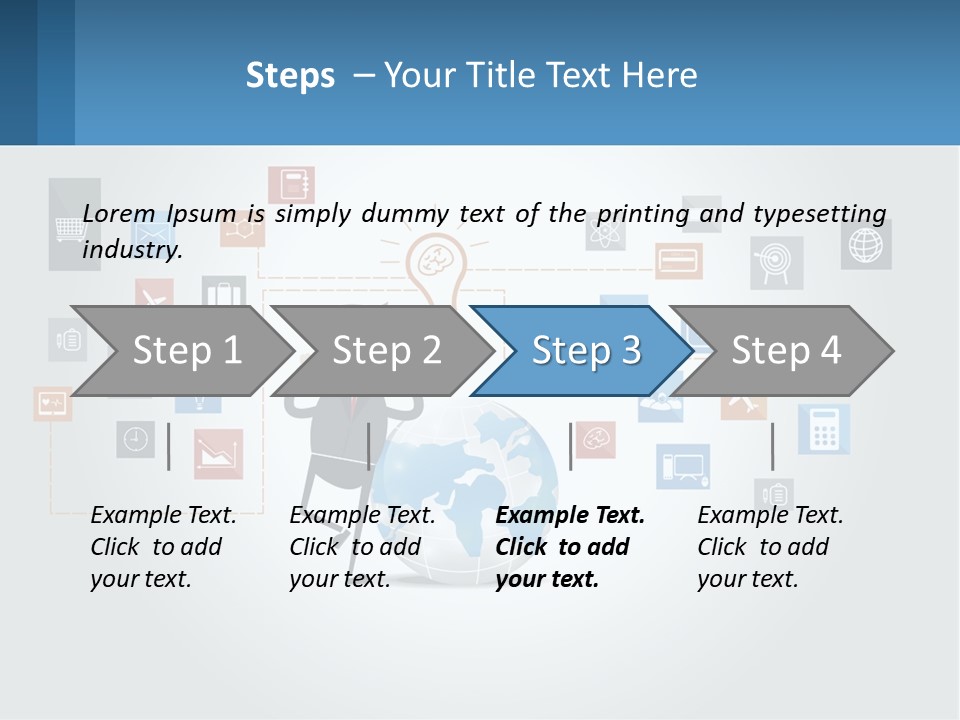 A Man Sitting On A Chair With A Light Bulb Above His Head PowerPoint Template