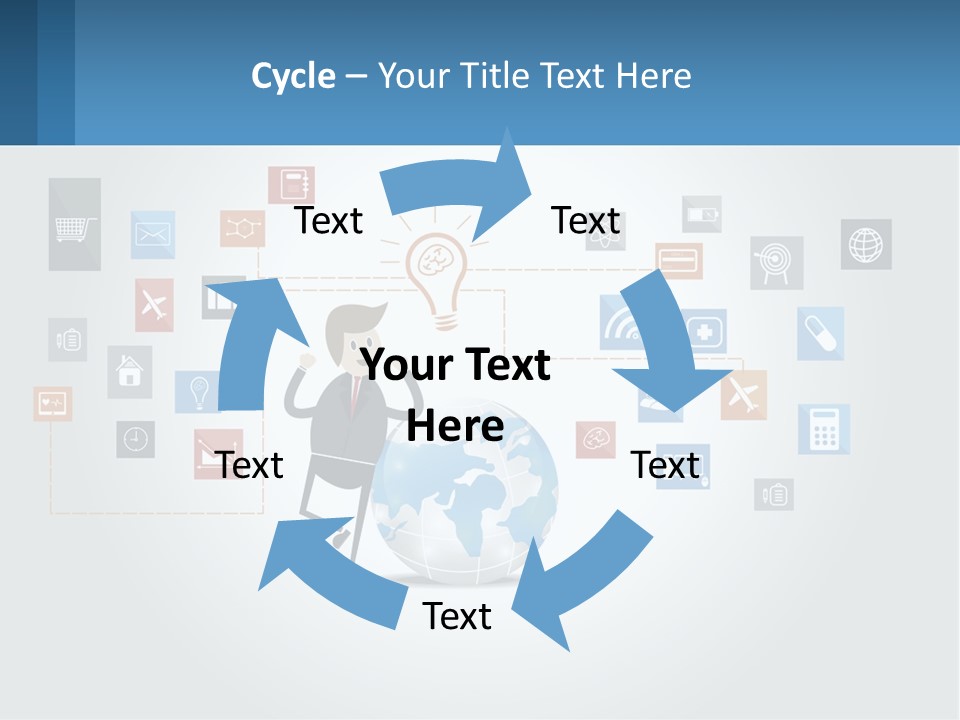 A Man Sitting On A Chair With A Light Bulb Above His Head PowerPoint Template