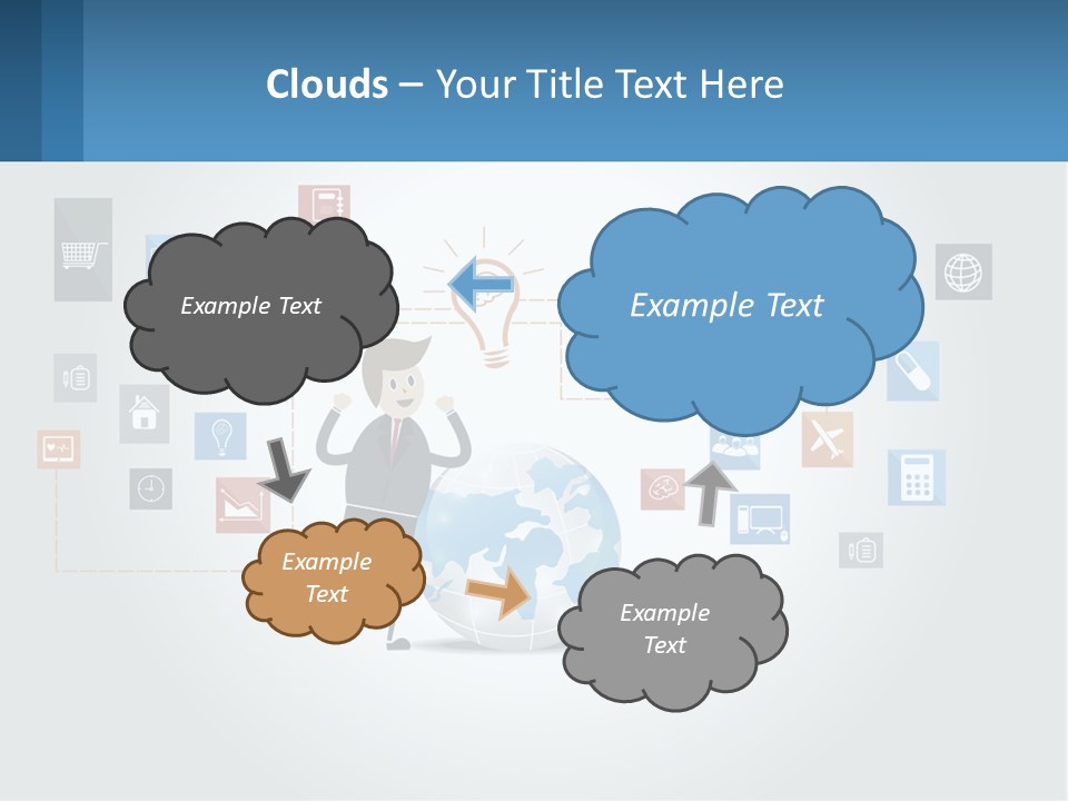 A Man Sitting On A Chair With A Light Bulb Above His Head PowerPoint Template