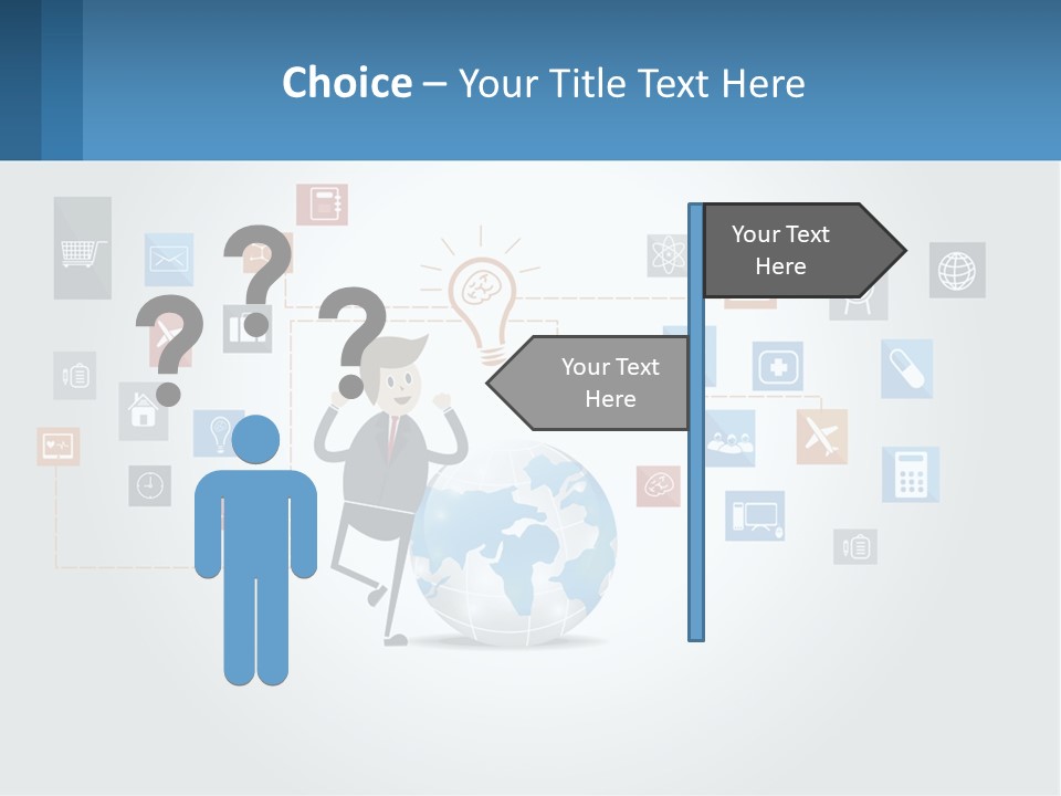 A Man Sitting On A Chair With A Light Bulb Above His Head PowerPoint Template