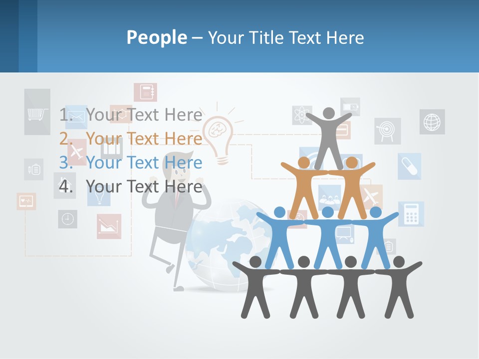 A Man Sitting On A Chair With A Light Bulb Above His Head PowerPoint Template