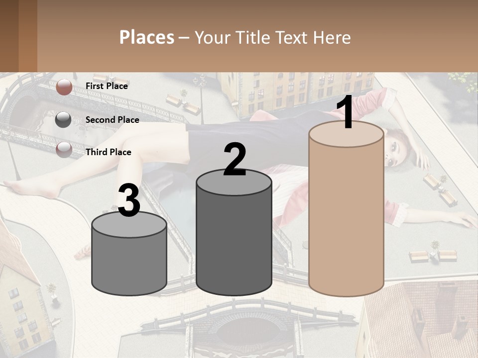 A Woman Laying On Top Of A Building PowerPoint Template