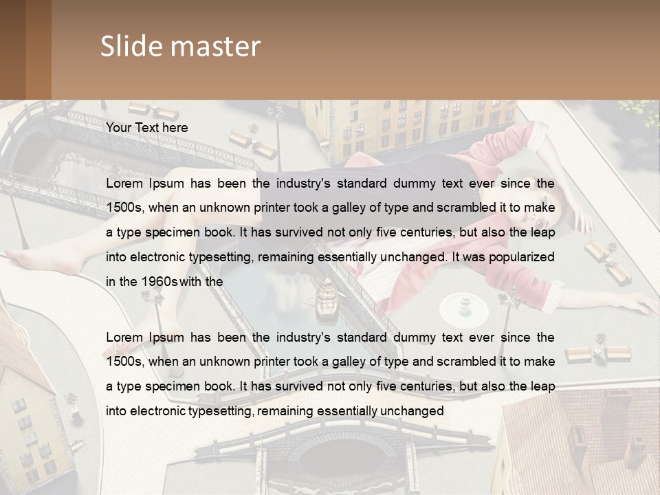 A Woman Laying On Top Of A Building PowerPoint Template