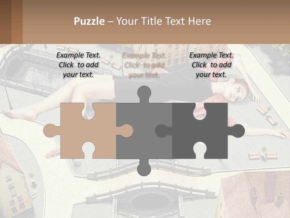 A Woman Laying On Top Of A Building PowerPoint Template