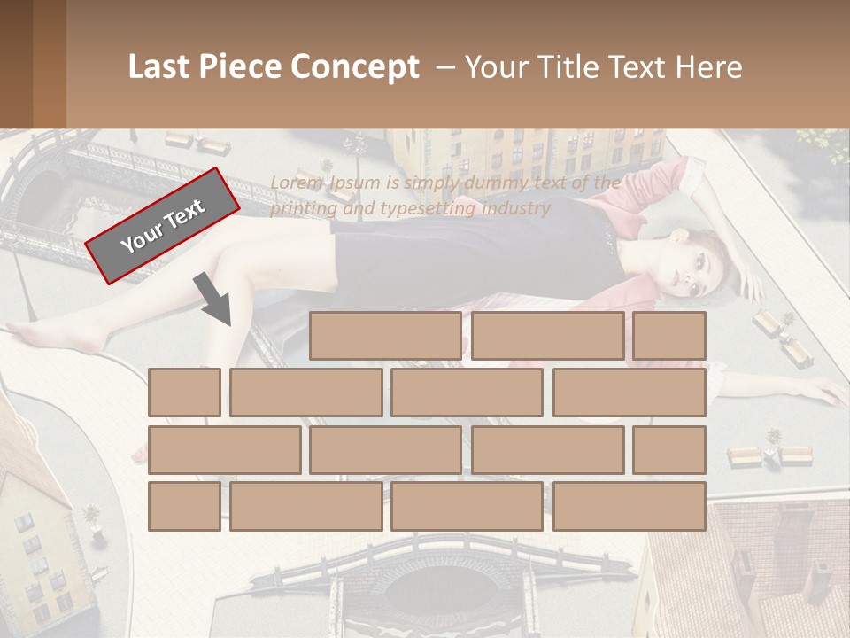 A Woman Laying On Top Of A Building PowerPoint Template