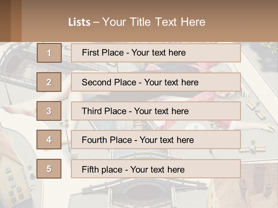A Woman Laying On Top Of A Building PowerPoint Template