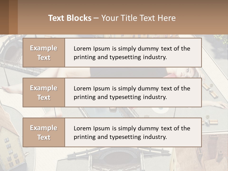 A Woman Laying On Top Of A Building PowerPoint Template