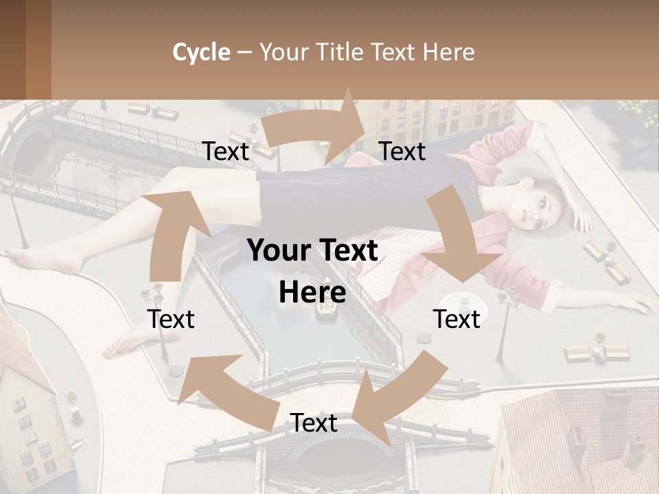 A Woman Laying On Top Of A Building PowerPoint Template