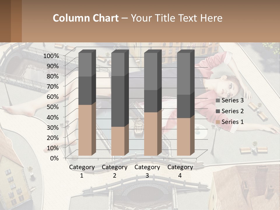 A Woman Laying On Top Of A Building PowerPoint Template