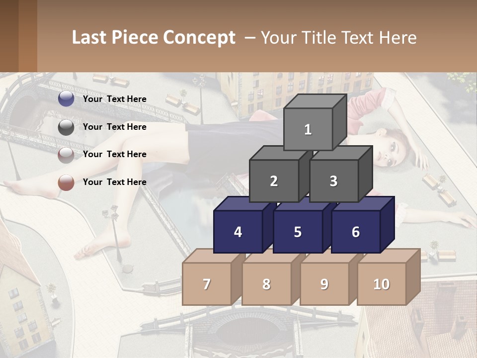 A Woman Laying On Top Of A Building PowerPoint Template