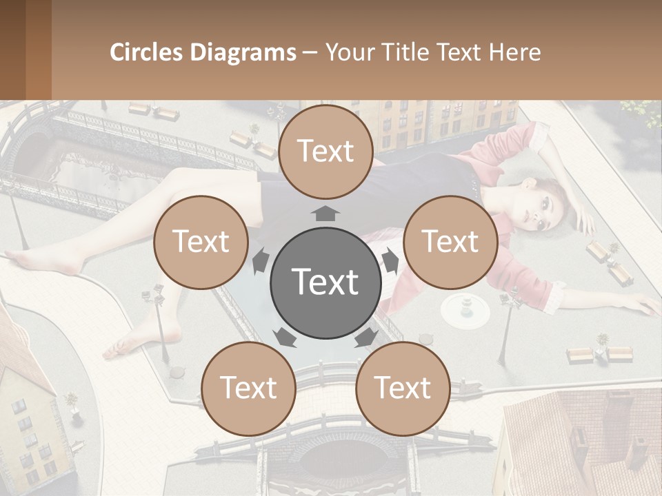 A Woman Laying On Top Of A Building PowerPoint Template