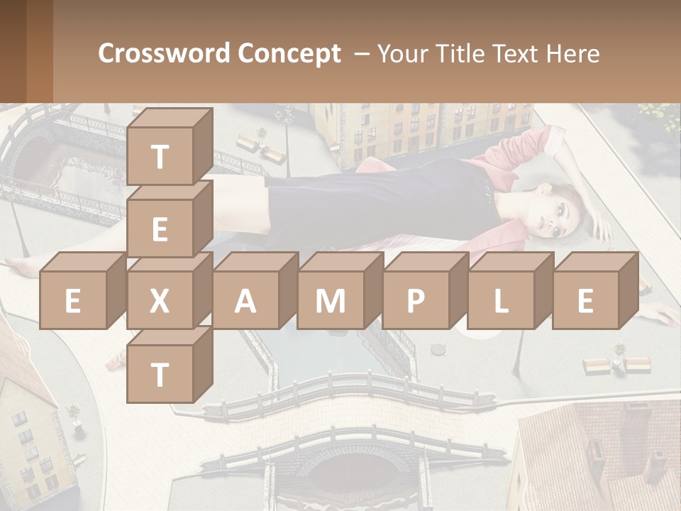 A Woman Laying On Top Of A Building PowerPoint Template