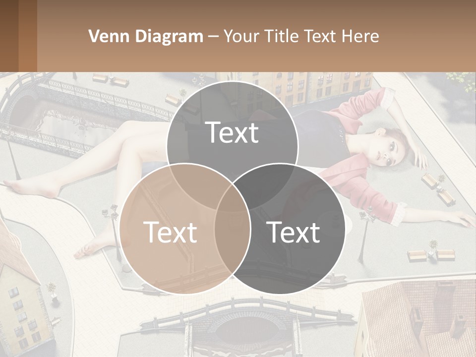 A Woman Laying On Top Of A Building PowerPoint Template