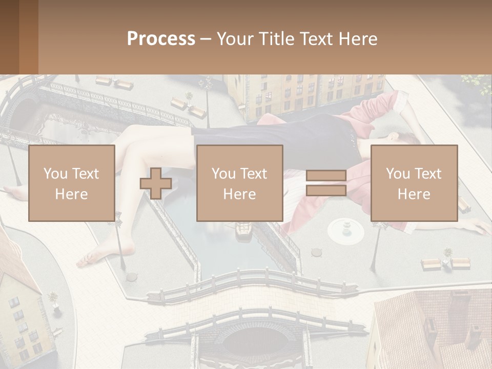 A Woman Laying On Top Of A Building PowerPoint Template