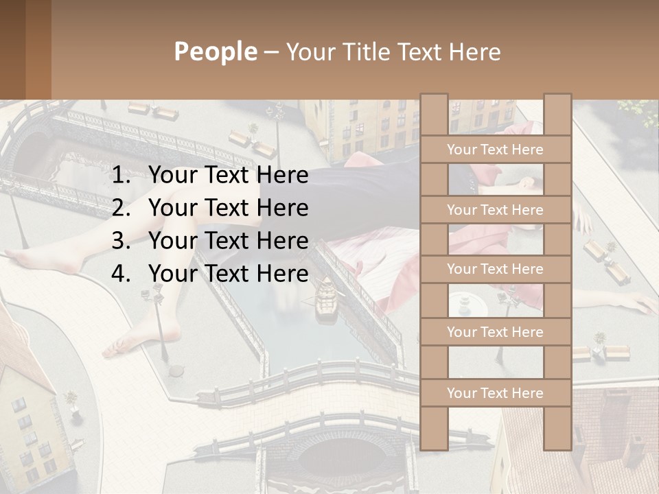 A Woman Laying On Top Of A Building PowerPoint Template