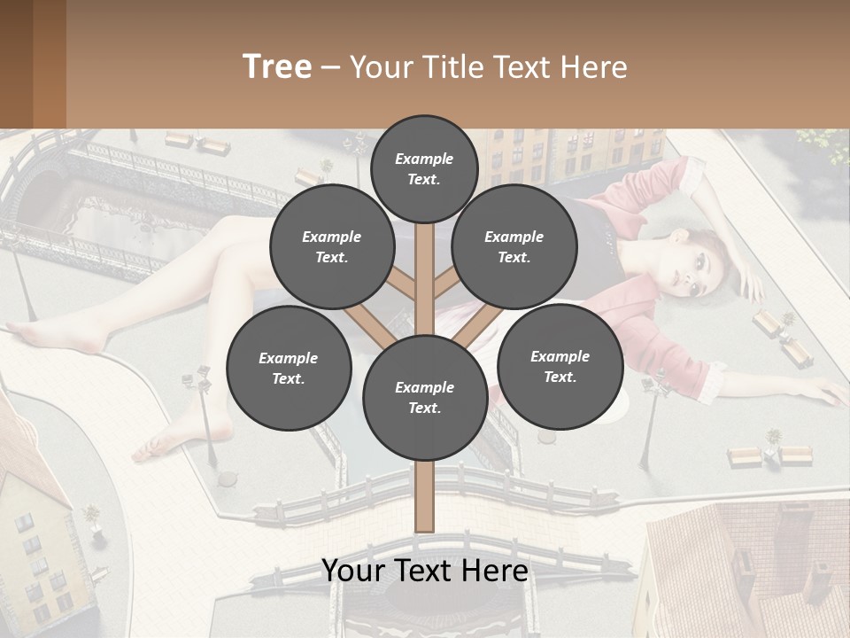 A Woman Laying On Top Of A Building PowerPoint Template