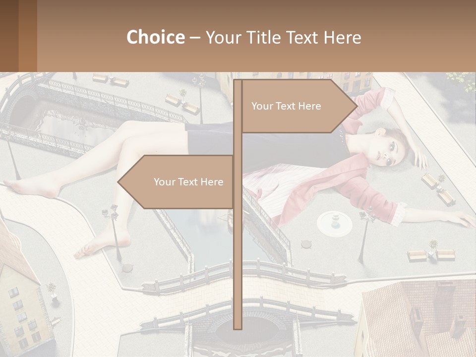 A Woman Laying On Top Of A Building PowerPoint Template