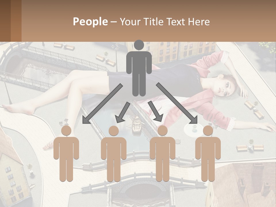A Woman Laying On Top Of A Building PowerPoint Template