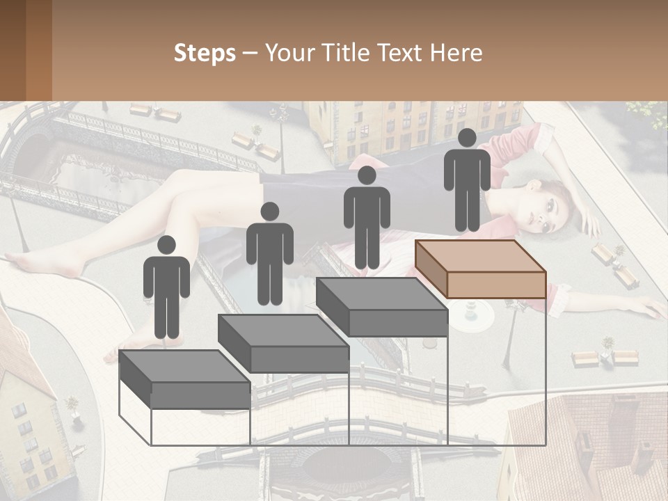 A Woman Laying On Top Of A Building PowerPoint Template