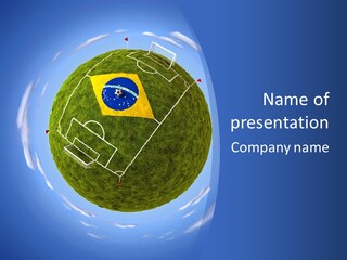 A Soccer Ball With The Flag Of Brazil On It PowerPoint Template