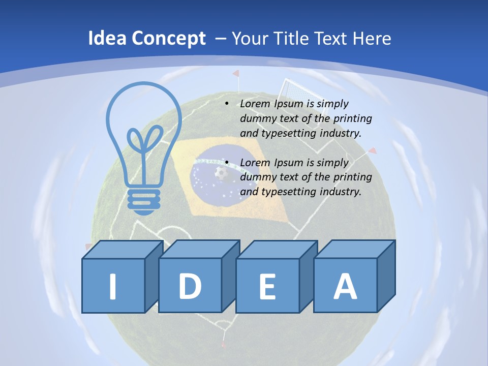 A Soccer Ball With The Flag Of Brazil On It PowerPoint Template