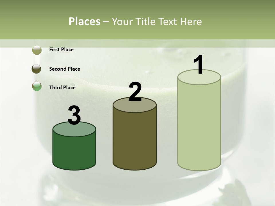 A Green Smoothie In A Glass With Parsley On The Side PowerPoint Template