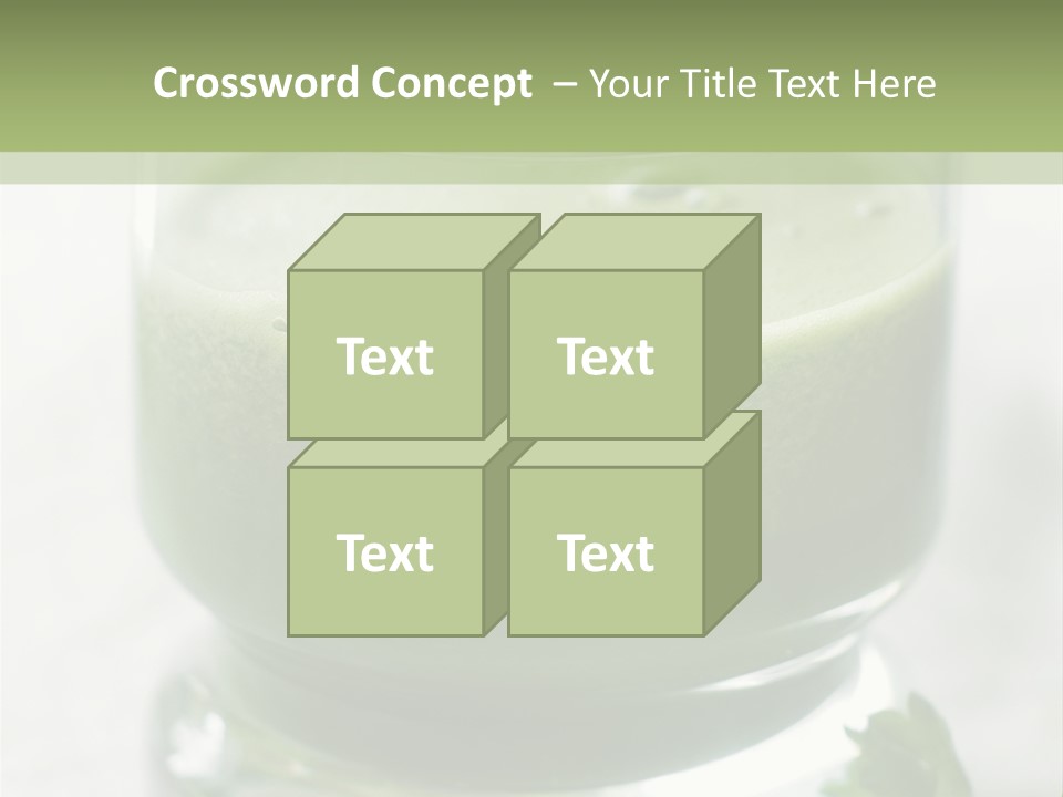 A Green Smoothie In A Glass With Parsley On The Side PowerPoint Template