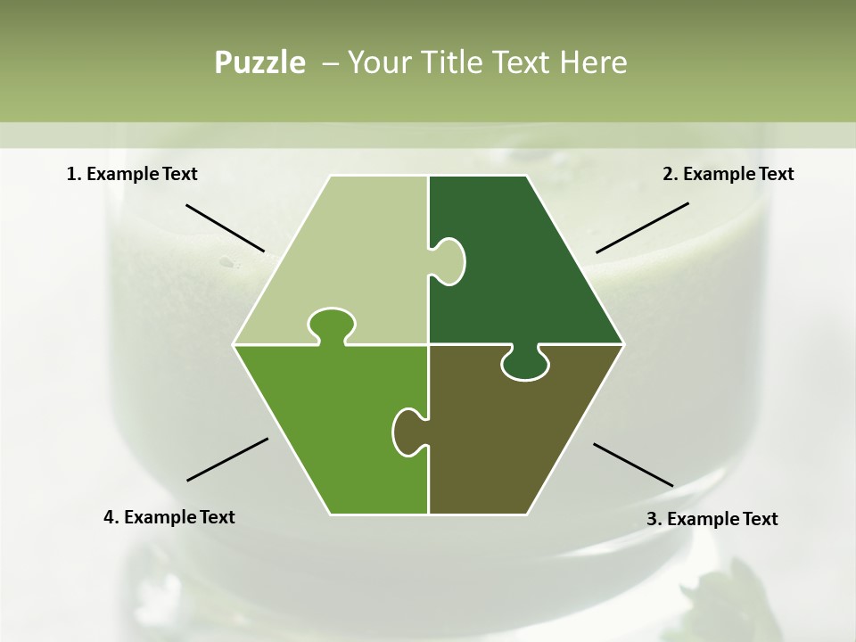 A Green Smoothie In A Glass With Parsley On The Side PowerPoint Template