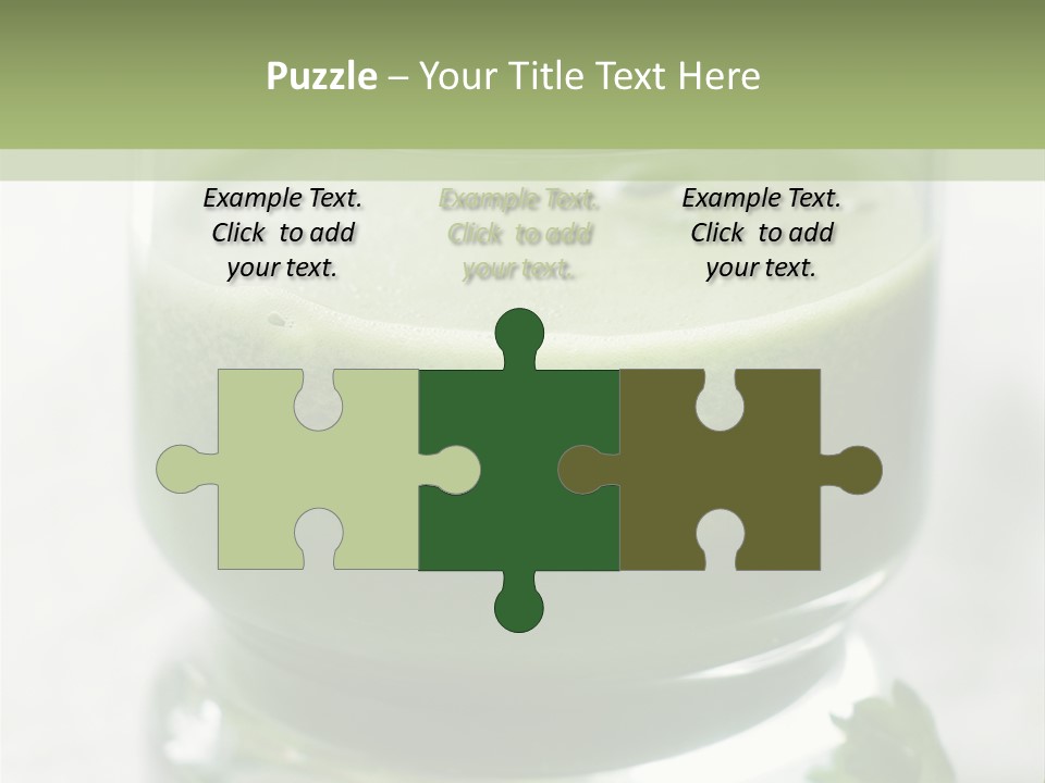 A Green Smoothie In A Glass With Parsley On The Side PowerPoint Template