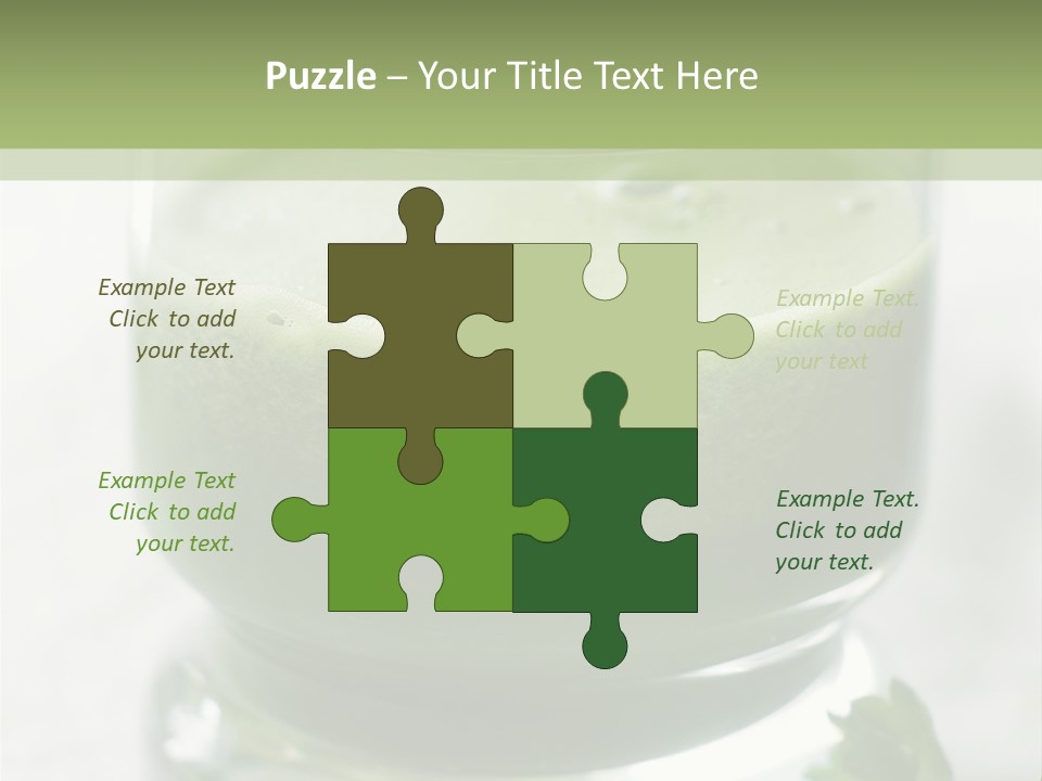 A Green Smoothie In A Glass With Parsley On The Side PowerPoint Template