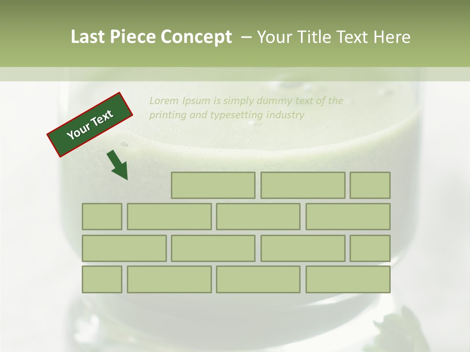 A Green Smoothie In A Glass With Parsley On The Side PowerPoint Template