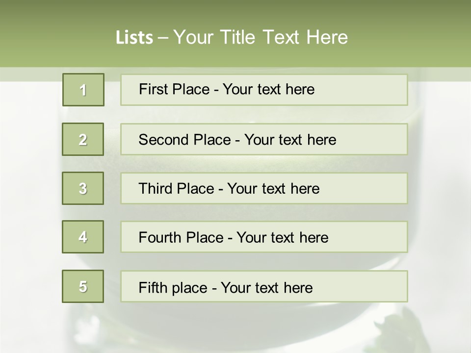 A Green Smoothie In A Glass With Parsley On The Side PowerPoint Template