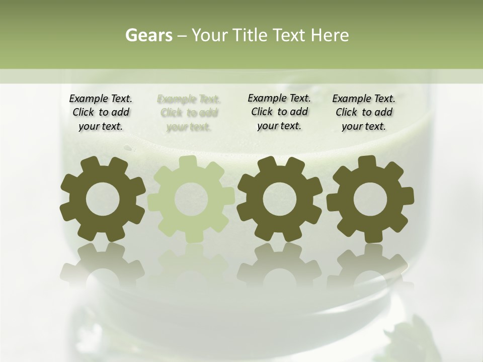 A Green Smoothie In A Glass With Parsley On The Side PowerPoint Template