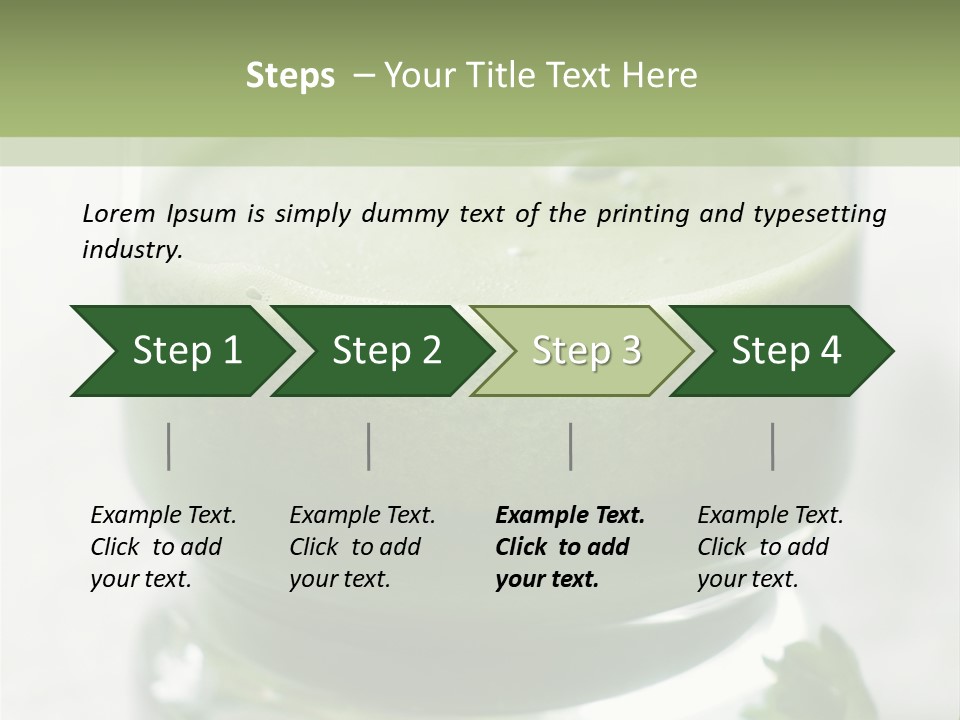 A Green Smoothie In A Glass With Parsley On The Side PowerPoint Template