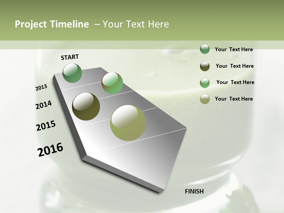 A Green Smoothie In A Glass With Parsley On The Side PowerPoint Template