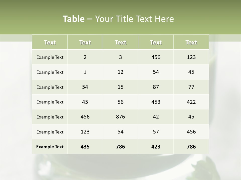 A Green Smoothie In A Glass With Parsley On The Side PowerPoint Template