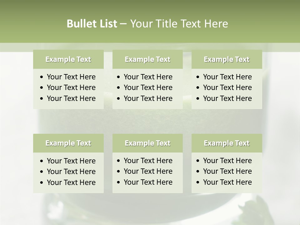 A Green Smoothie In A Glass With Parsley On The Side PowerPoint Template