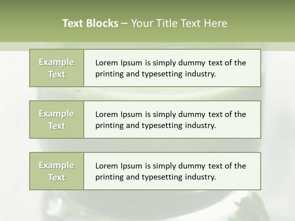 A Green Smoothie In A Glass With Parsley On The Side PowerPoint Template