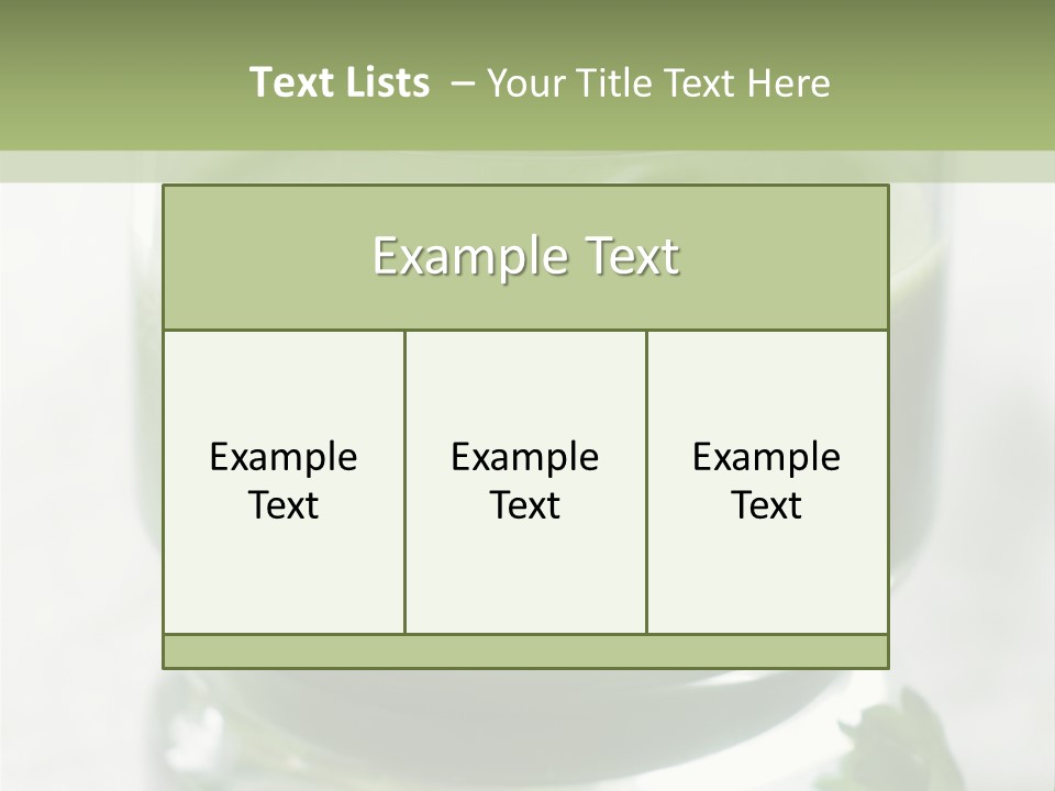 A Green Smoothie In A Glass With Parsley On The Side PowerPoint Template