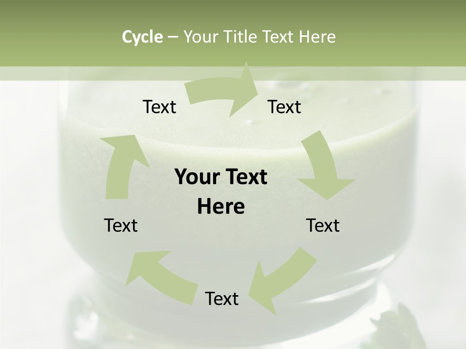 A Green Smoothie In A Glass With Parsley On The Side PowerPoint Template