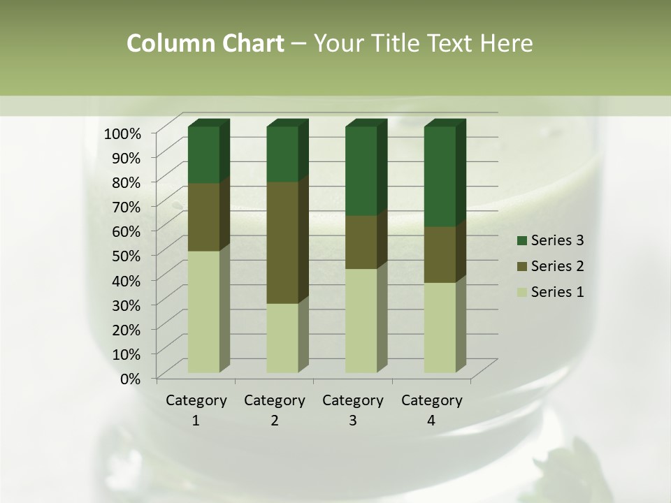 A Green Smoothie In A Glass With Parsley On The Side PowerPoint Template