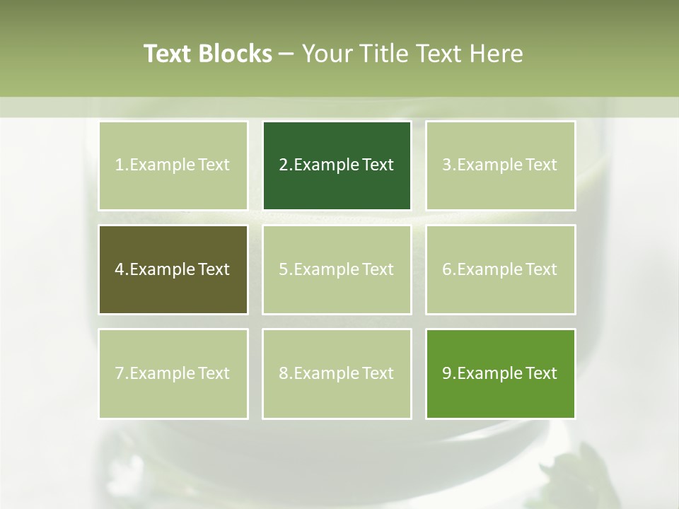 A Green Smoothie In A Glass With Parsley On The Side PowerPoint Template